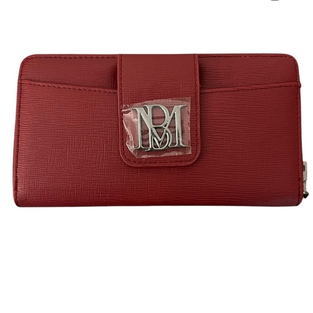 Badgley Mischka Wine Purse Wallet With Flap Pocket NWT Vegan Leather